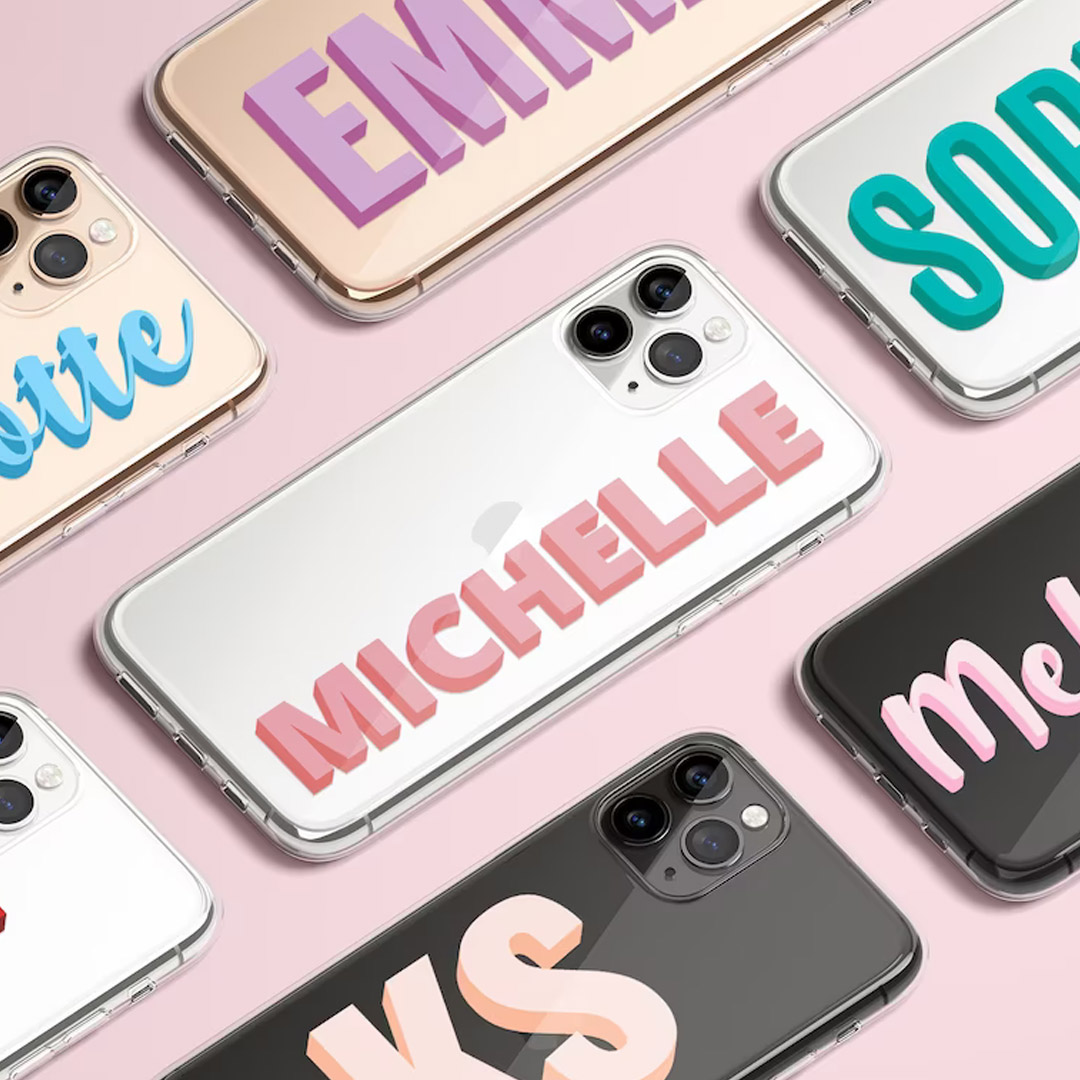 Custom 3D Monogram Phone Case,Personalized Text Case